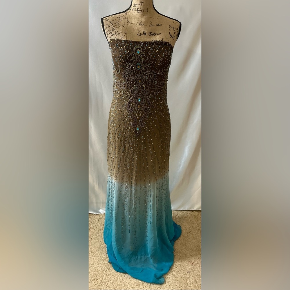 Elegant Brown Beaded PAGEANT  or  PROM  Dress
